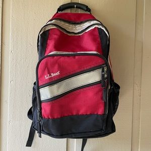 L.L. Bean Deluxe Backpack Maroon Red